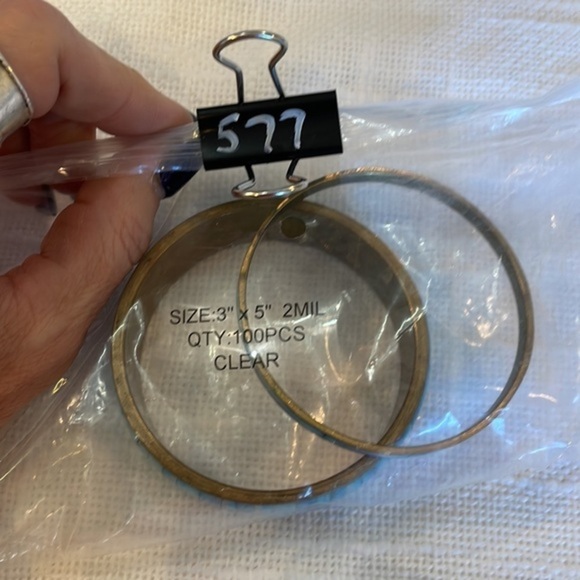 Blue natural shell wide and narrow brass bangle vintage nice quality bracelets - Picture 7 of 7